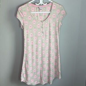 Luna and Dawn Scoopneck Henley Short Sleeve Peachy Soft Nightgown Womens Size S